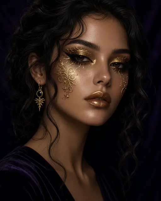 Glam witch makeup portrait