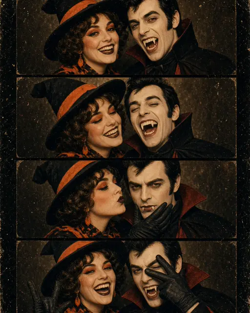 1970s Halloween photo-booth strip