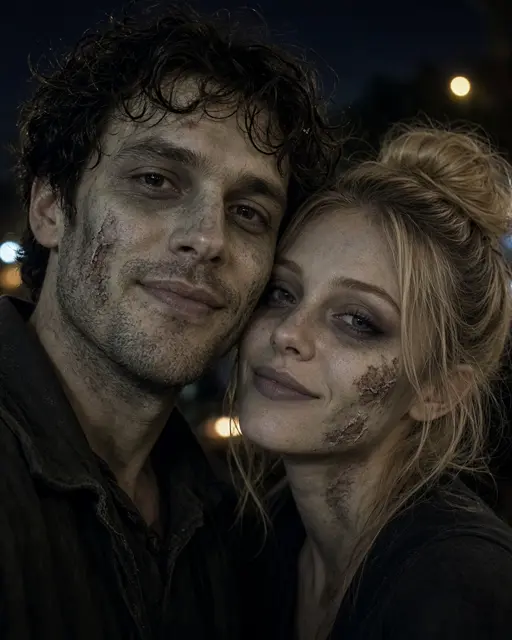 Zombie couple selfie